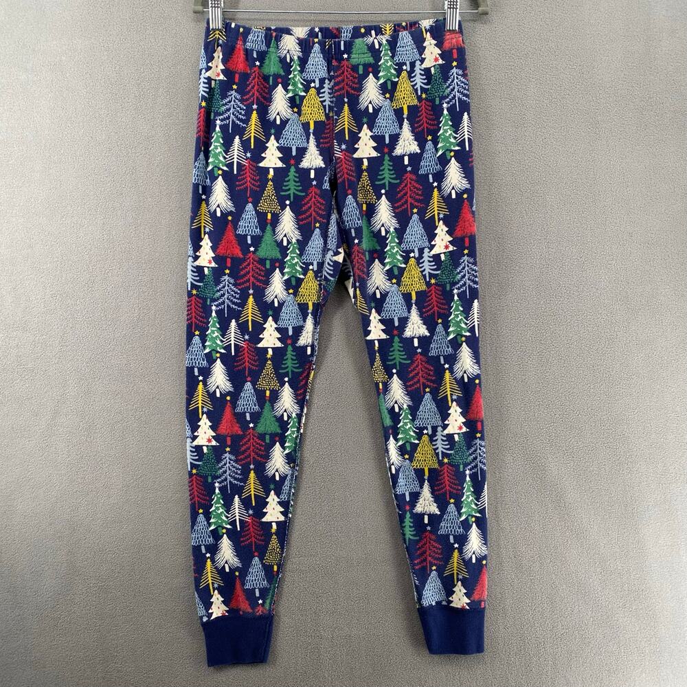 Hanna Andersson Twinkly Trees on Navy Holiday‎ Pajama Pants Womens M Christmas